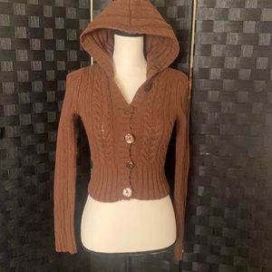 Abercrombie and Fitch Hooded Wool Button Sweater/top